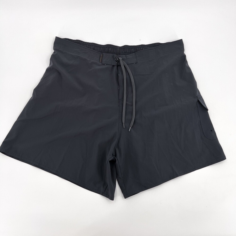 Ray Sun Shorts Mens 2X Charcoal Black Board Shorts Drawstring Active Trunks